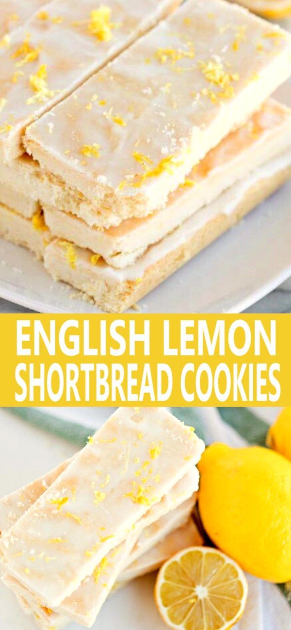 lemon shortbread cookies are stacked on top of each other