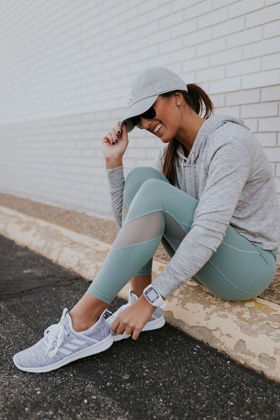 RUNNING SNEAKERS THAT'LL MAKE YOU WANT TO EXERCISE  on The Hunt Weekly Workout Routines, Looks Adidas, Estilo Fitness, Fitness Outfits, Cute Workout Outfits, Adidas Cloudfoam, Workout Attire, Athleisure Outfits, Workout Outfit