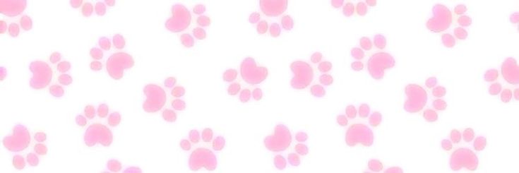 pink paw prints on a white background that looks like it has been made out of paper