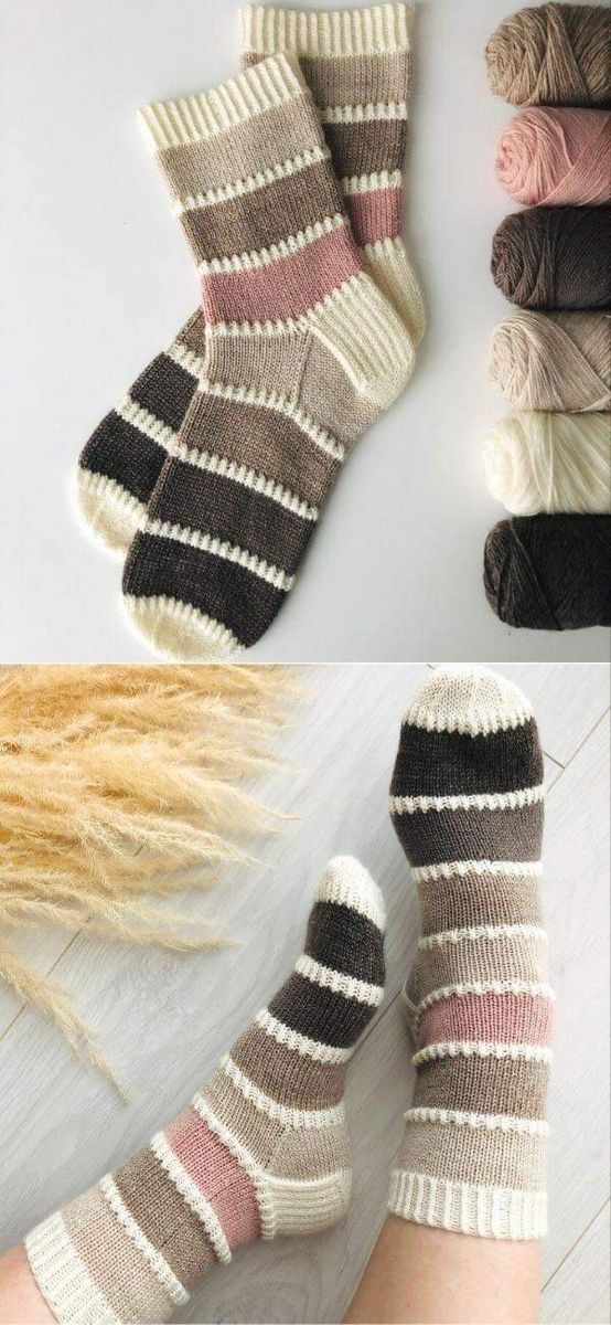 https://www.ravelry.com/patterns/library/color-palette-socks-2 Diy Tricot, Sock Knitting Patterns, Knitted Socks, Crochet Socks, Sock Patterns, Crochet Slippers, Diy Knitting, Free Knitting Pattern, Knitting Accessories