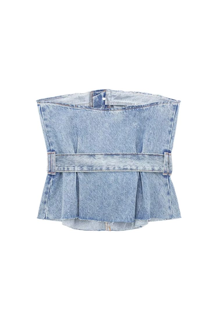 Goodnight Macaroon 'Wynne' Bandeau Denim Top Off-Shoulder Decorated Denim Belt Measurements: XS - Chest 80cm, Length 39cm S - Chest 84cm, Length 40cm M - Chest 88cm, Length 41cm L - Chest 92cm, Length 42cm Machine cold and gentle cycle or hand wash cold Lay flat to dry / do not tumble dry Iron on a low heat setting If you are unsure or need assistance selecting the proper size or color, please contact our Customer Services team and they'll be more than happy to help. Women's Sash, Blue Denim Top, Middle Age Fashion, Office Outfits Women, Denim Corset, Spring Summer Decor, Slim Denim, Top Streetwear, Shoulder Tops