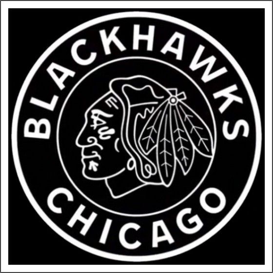 the chicago black hawks logo on a black background