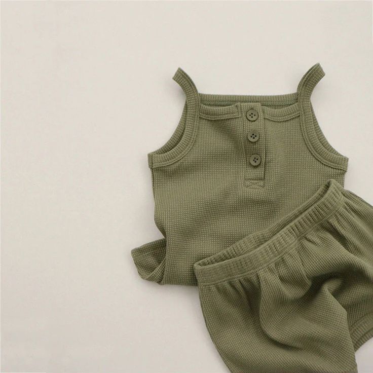 Solid Sleeveless Tops & Shorts Set Summer Soft, Clothes Summer, Top Baby Products, Girls Summer Outfits, Sleeveless Tops, Summer Patterns, Baby Outfits Newborn, Baby Outfits, Baby Store