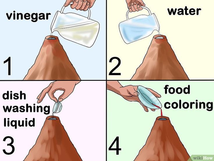 how to make a volcano with vinegar step by step