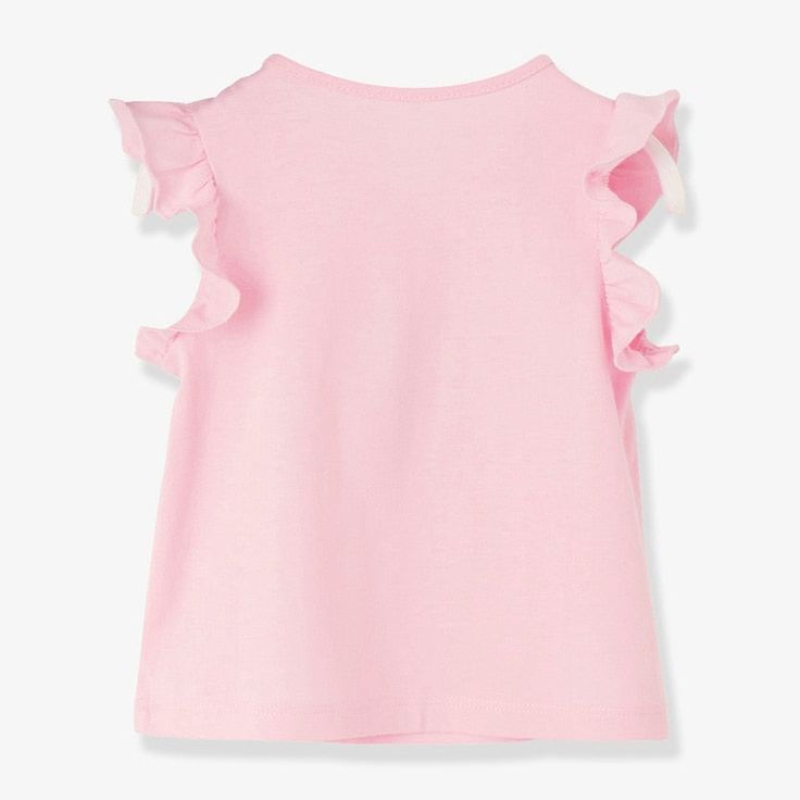 Material: COTTONStyle: "European and American Style Clothing Length: RegularCollar: O-NeckSleeve Length(cm): Short Gender: GirlsAge group: 2-7 Years Old Playful Solid Color Tops For Playwear, Playful Ruffled Tops For Playwear, Playful Ruffle Tops For Playwear, Cute Sleeveless Cotton T-shirt, Cute Sleeveless T-shirt For Playwear, Cute Pink Ruffled T-shirt, Pink Sleeveless T-shirt For Spring, Summer Cotton Ruffled T-shirt, Playful Ruffled T-shirt For Summer