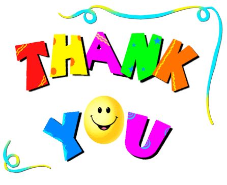 the words thank you are written in multicolored letters on a black background with an emoticive smiley face