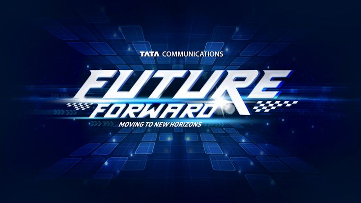 the future forward logo is shown in blue and white with an abstract pattern on it