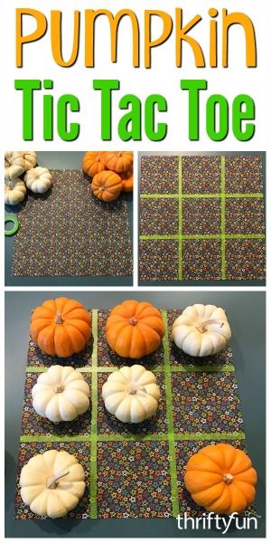 pumpkin tic tac toe game for kids to play on the table with their hands