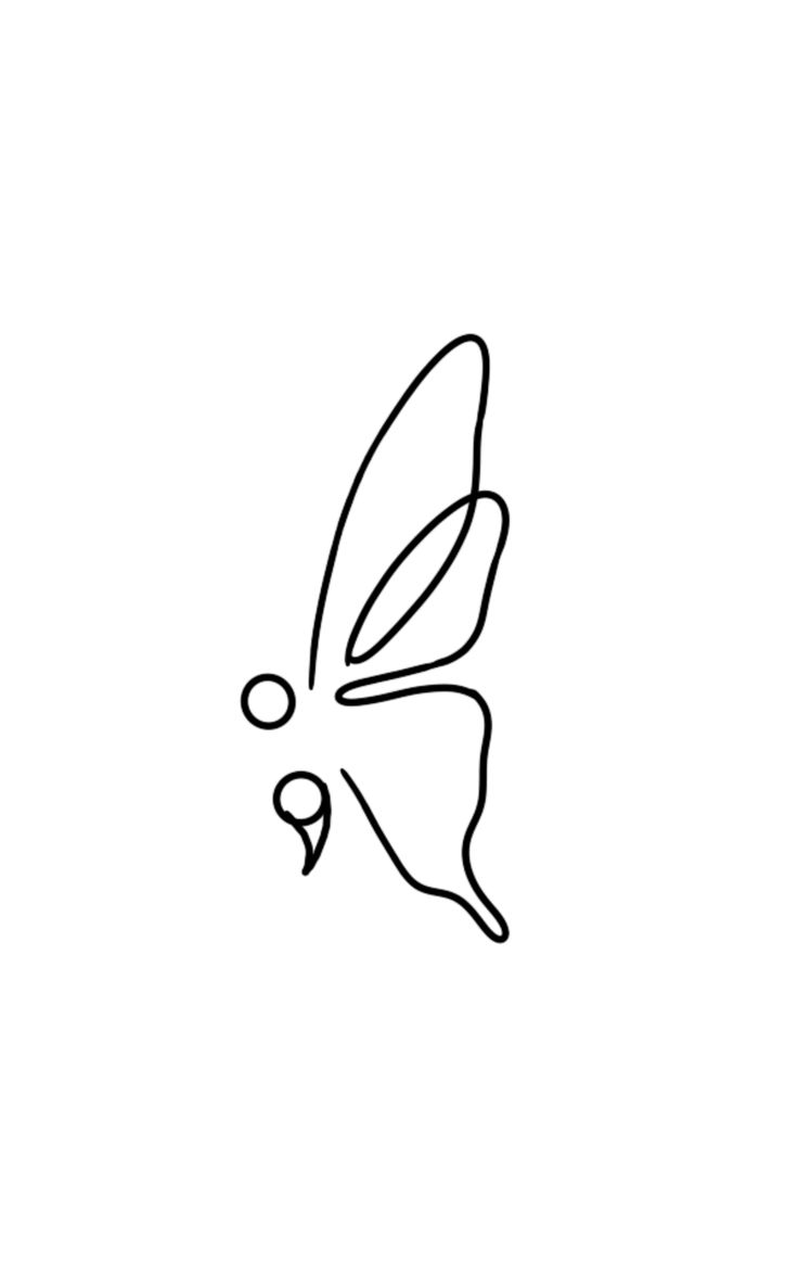 a black and white drawing of a butterfly