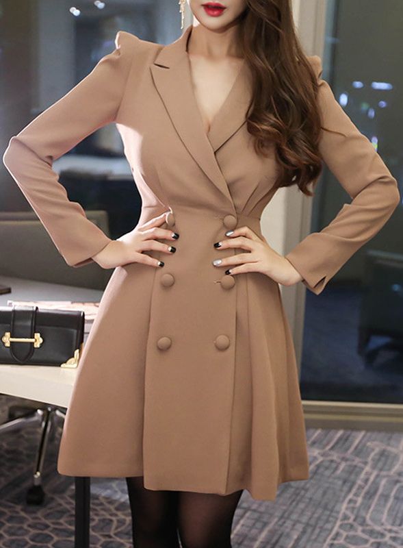 Brown Spring Jacket (Beautiful) Chic Long Sleeve Blazer Dress For Business Casual, Semi-formal Long Sleeve Blazer Dress For Fall, Long Sleeve Blazer Dress For Semi-formal Fall Occasions, Fall Office Long Sleeve Blazer Dress, Semi-formal Long Sleeve Brown Blazer, Beige Long Sleeve Semi-formal Blazer, Chic Long Sleeve Blazer Dress For Fall, Beige Long Sleeve Blazer For Semi-formal Occasions, Semi-formal Fall Blazer Dress