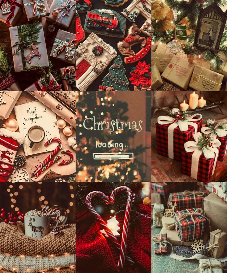 a collage of christmas presents and gifts