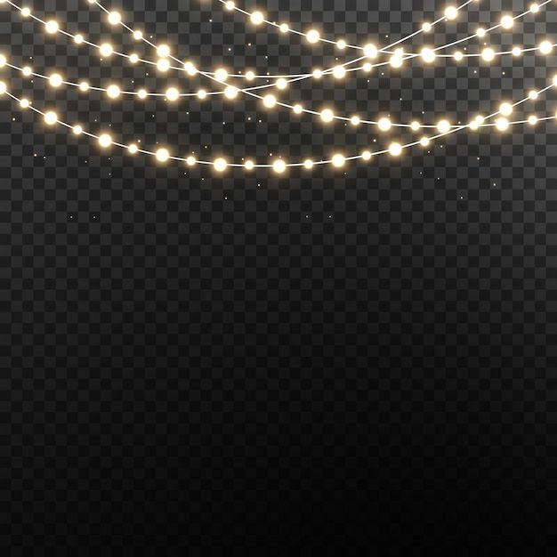 a string of lights on a transparent background