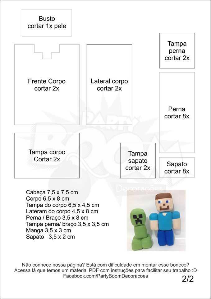 the instructions for how to make a papercraft character from minecraft with pictures and text