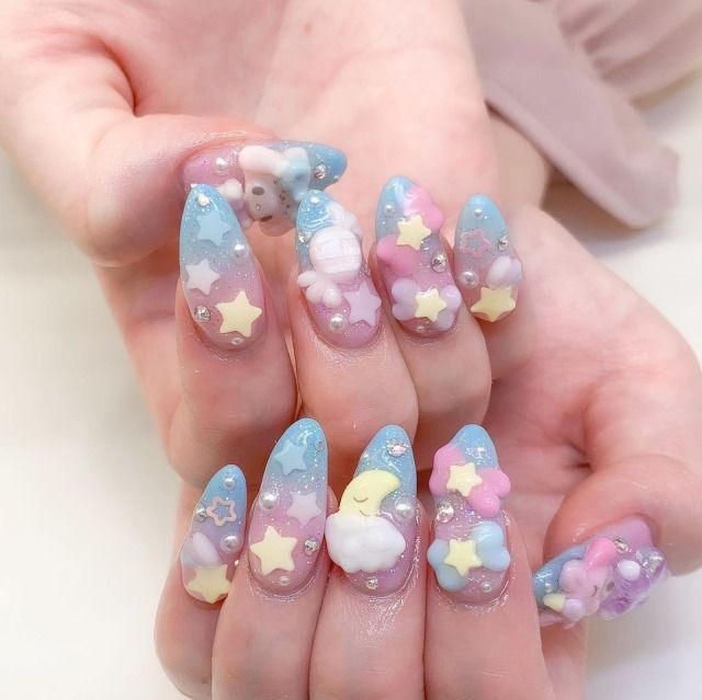 Decora Nails, Pressons Nails, Kawaii Nail Art, Harajuku Anime, Dark Academia Clothes, Academia Clothes, Fairycore Aesthetic, Goth Nails, Pretty Gel Nails