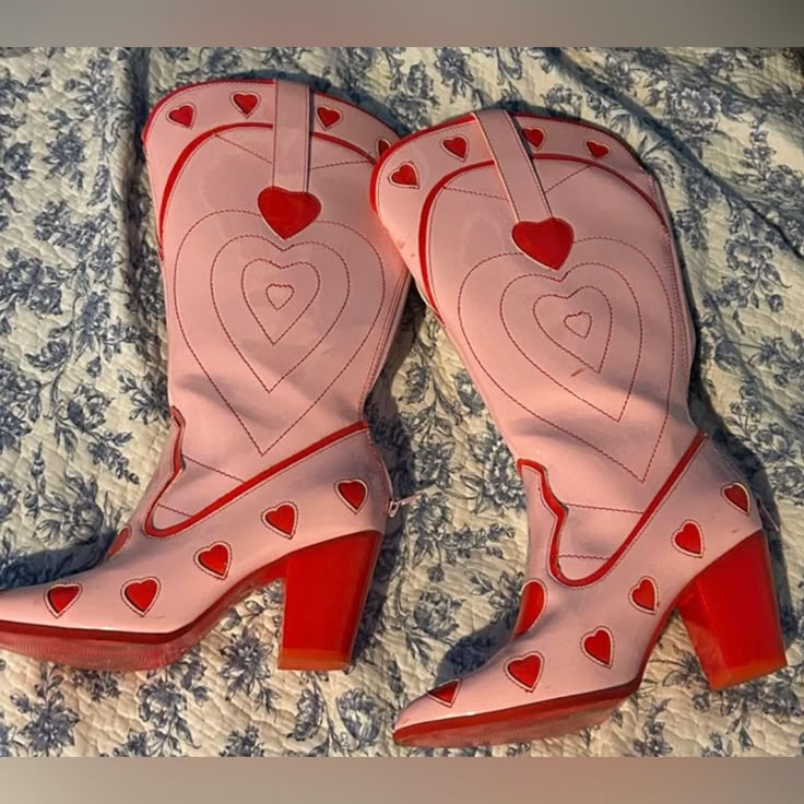 Brand New Ive Never Worn Them Out Of The House, They Have A Tiny Red Stain But It Can Come Off Size Six Yru Space Cowgirl Boots Barley Used Pink Cowgirl Outfit, Yru Shoes, Chappel Roan, Pink Cowgirl Boots, Space Cowgirl, Cowgirl Aesthetic, Toasters, Pink Cowgirl, Red Stain