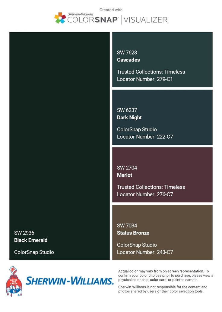 the color scheme for sherylin williams's new paint collection, which is available in