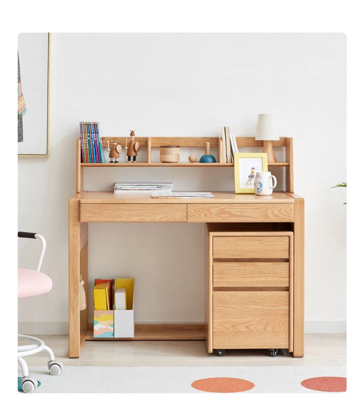 This is an under-desk cabinet designed for children's lifting desks. We think it is also very suitable to use alone. small and very flexible Good for living room, study, bedroom The pulleys of the drawer are universal wheels, which can be moved freely It's really useful~ Covering an area of about 0.1, it can be placed anywhere Small size, can be placed at will, living room, bedroom, study... Small corners can be placed anywhere. Large capacity deep pumping design A riser is set up inside the dra Study Table Small Spaces, Bedside Study Table, Kids Chest Of Drawers, Simple Bedside Tables, Desk Cabinet, Wood Drawer, Wood Bedside Table, Kids Dressers, Study Bedroom