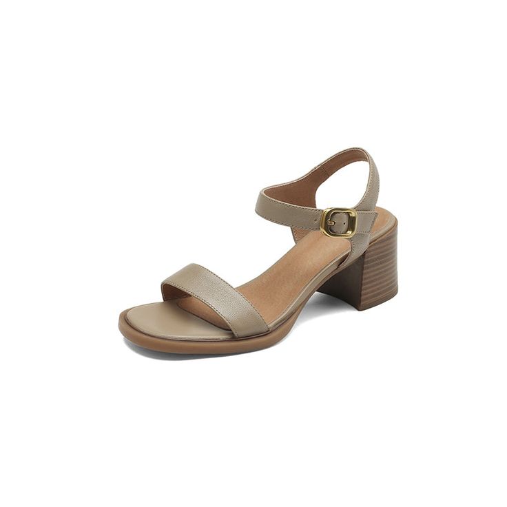 Elevate Your Office Style Step into sophistication with our Stylish Square Heel Leather Sandals. Designed for the modern woman who values both style and comfort, these sandals are the perfect choice for adding a touch of elegance to your office attire. Crafted from genuine leather and featuring thick heels and a sleek buckle strap closure, these sandals will keep you looking chic and professional all day long. Product Features: High-quality sheepskin upper material for durability and style Squar Office Attire, Office Style, Thick Heels, Designer Heels, Office Fashion, Office Outfits, Color Khaki, Modern Woman, Running Errands