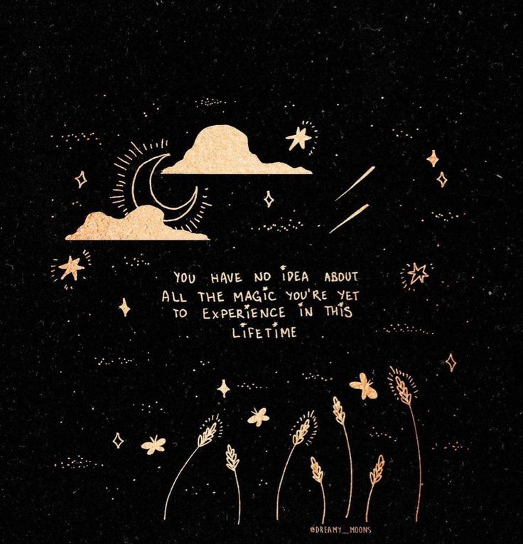 a black background with some flowers and stars in the sky, on top of it