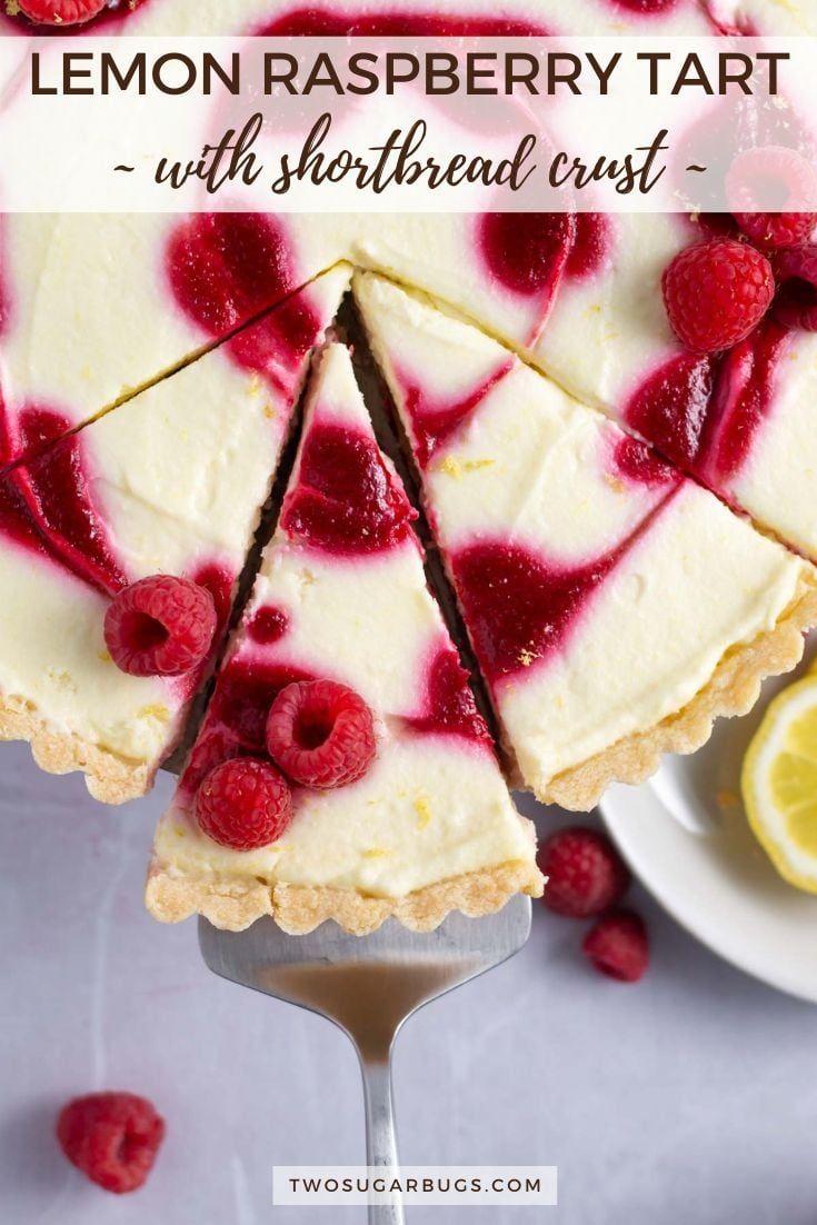 lemon raspberry tart with shortbread crust