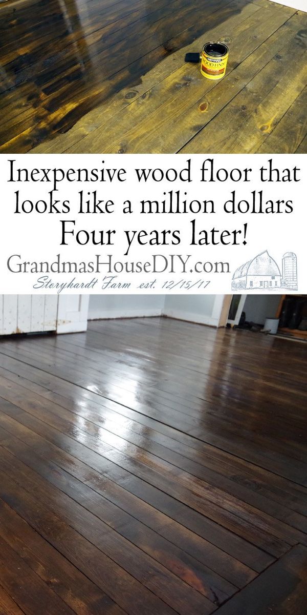 a wooden floor with the words expensive wood floor that looks like million dollars four years later