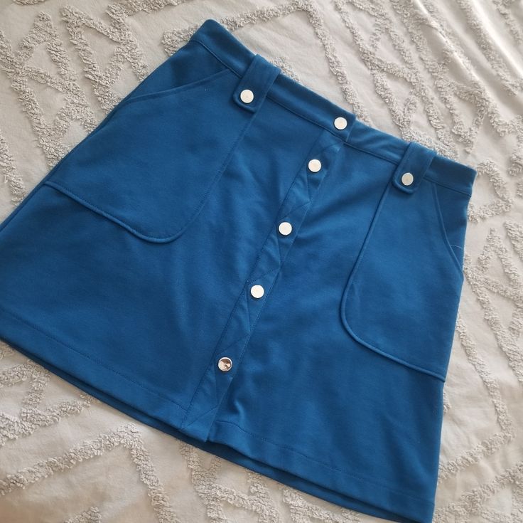 Cute Blue Skirt With Buttons. Never Worn New Condition. Smoke Free. Skirt With Buttons, Blue Skirt, Womens Skirt, Color Blue, Size 12, New York, Skirt, Women Shopping, Blue