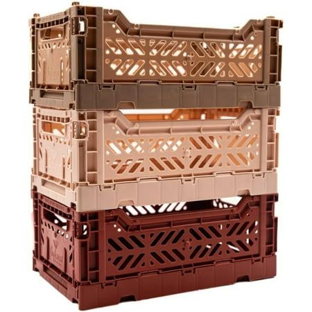 three crates stacked on top of each other