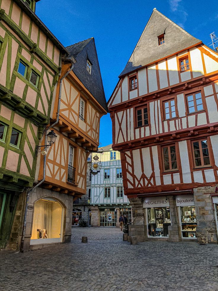 an old european town with half timber buildings