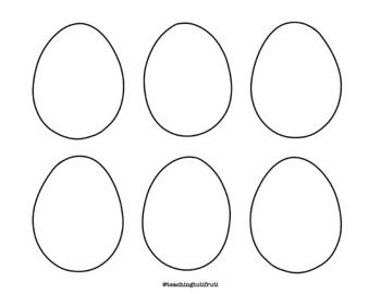 four circles with the same size for each egg to be drawn in, and one circle has