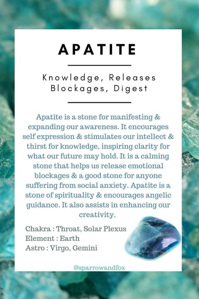 Apatite Crystal Meaning, Beads Meaning, Thirst For Knowledge, Healing Rocks, Blue Apatite Crystal, Apatite Crystal, Virgo Gemini, Chakra Throat, Element Earth