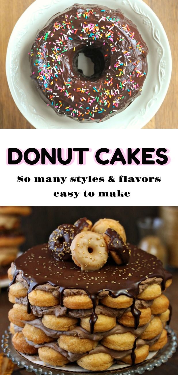 two different types of donuts stacked on top of each other