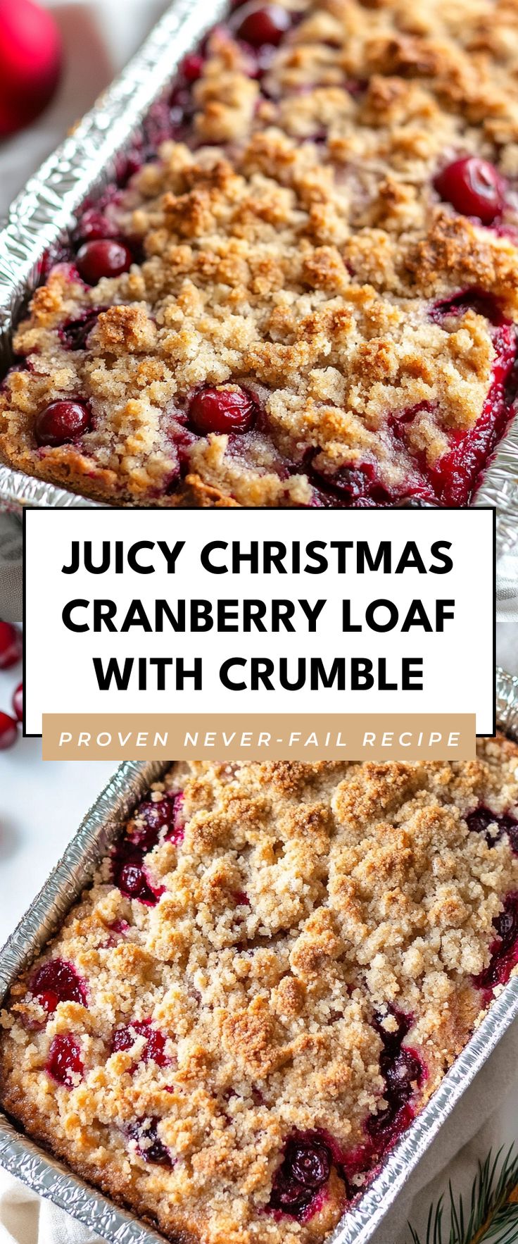 Image for Juicy Christmas Cranberry Loaf with Crumble Cranberry Loaf, Festive Bread, Cranberry Bread Recipes, Holiday Treats Recipes, Christmas Cranberry, Cranberry Baking, Cranberry Dessert, Cranberry Cake, Holiday Bread