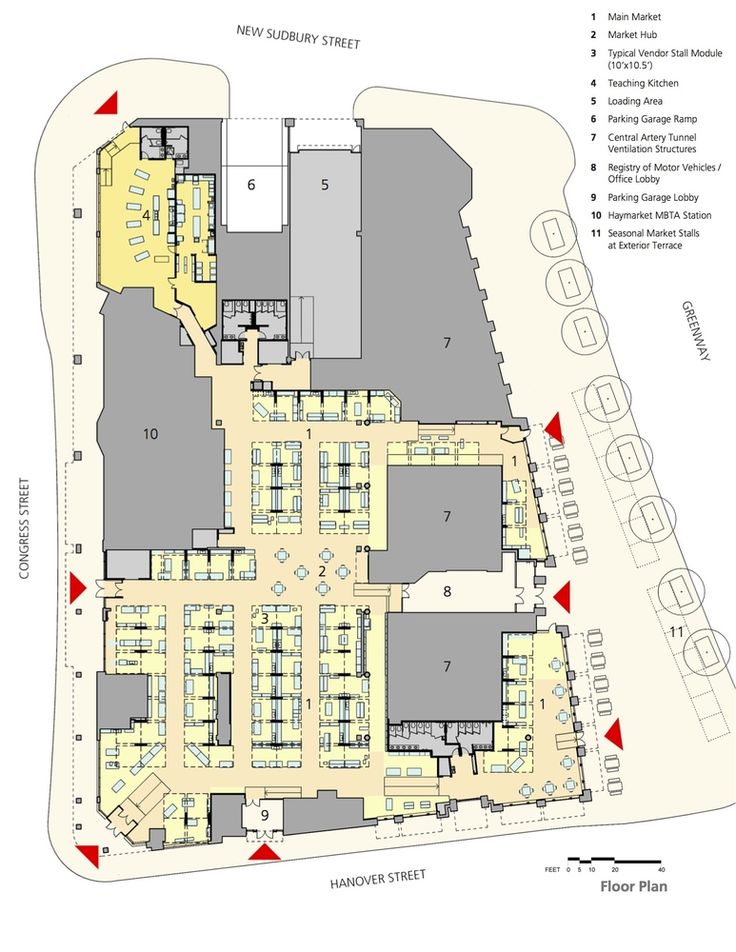 the floor plan for an apartment building with several rooms and two floors, all in yellow