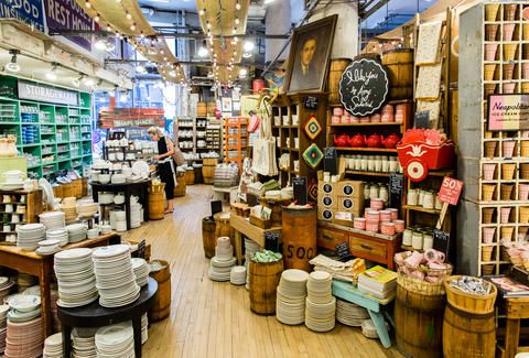 the inside of a store filled with lots of items