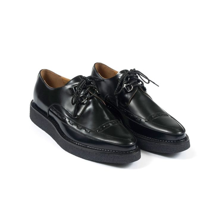 haw_blk_w_3 Black Leather Shoes With Stitched Sole For Streetwear, Vintage Black Oxford Lace-up Shoes, Black Oxford Lace-up Shoes With Rubber Sole, Black Leather Oxfords With Rubber Heel Cap, Black Low-top Leather Shoes With Brogue Detailing, Black Brogue Low-top Leather Shoes, Black Oxfords With Rubber Sole For Derby, Black Oxford Leather Shoes With Stitched Sole, Streetwear Oxfords With Brogue Detailing