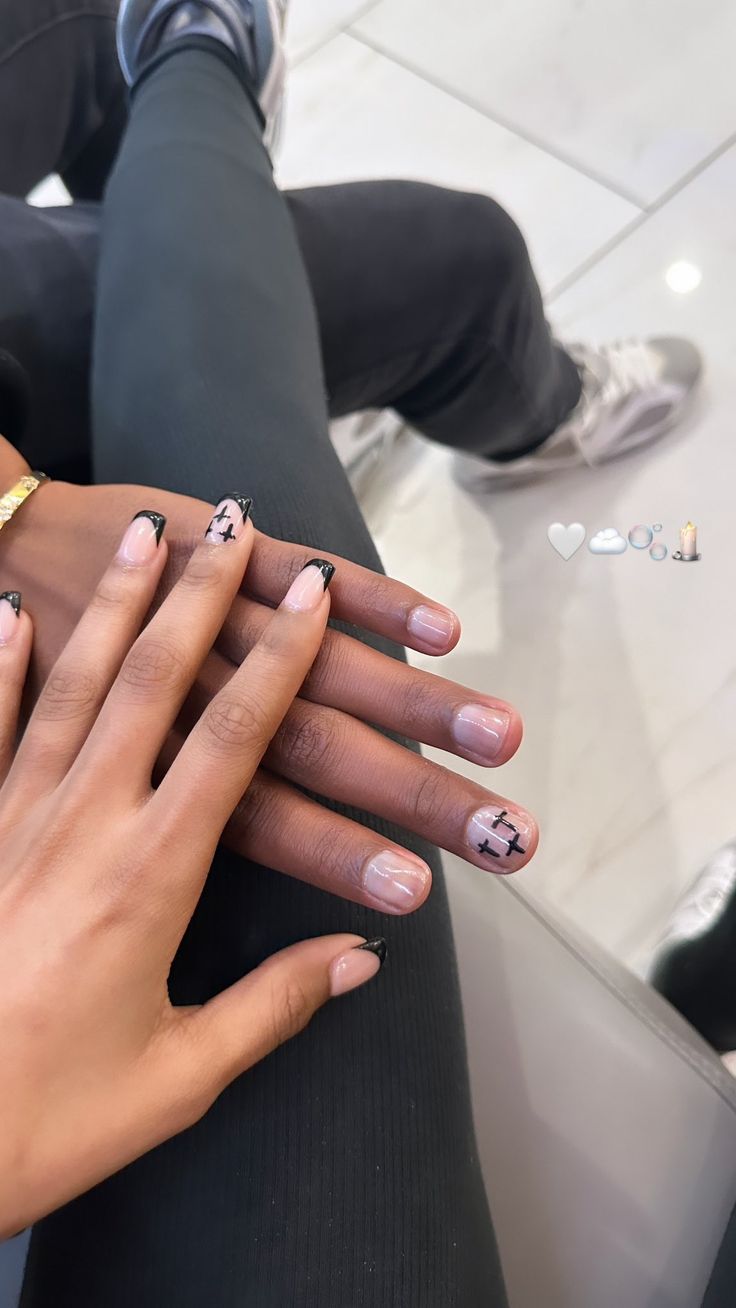 Nail Ideas For Couples, Matching Nails, Orange Acrylic Nails, Mens Nails, Punk Nails, Hard Nails, Nails Cute, Fancy Nails Designs, Black Couple