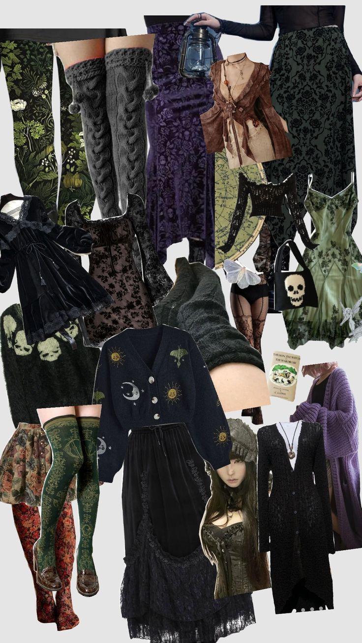 Crow Outfit Aesthetic, Witchy Fashion Modern Witch Outfit, Infj Fashion Style, Whimsical Core Outfits, Autumn Whimsigoth Outfits, Garden Witch Outfit, Whimsigoth Corporate, Whimsigoth Fall Outfits, Wimsey Goth Outfit