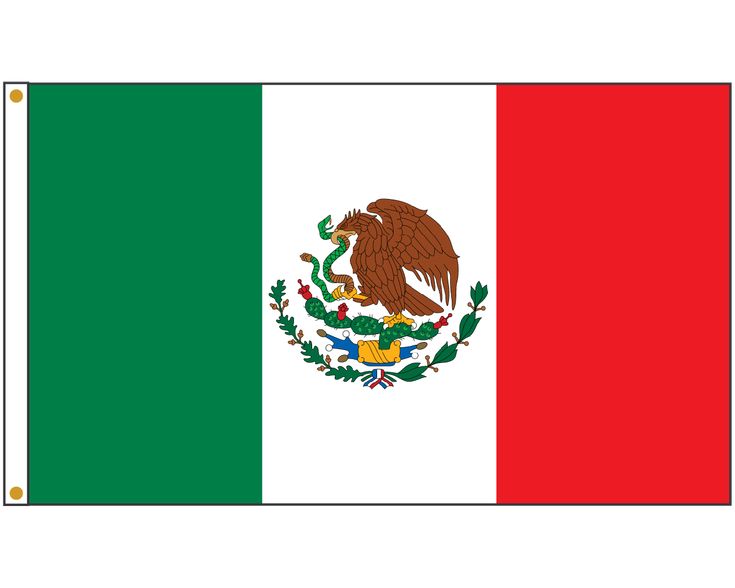 the flag of mexico is shown in red, white and green with an eagle on it