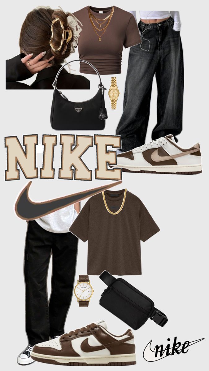 His and hers outfit inspo for the Nike dunk low mocha brown and sail colourway.  #ShoeCollector #Sneakerhead #KickGameStrong #SoleAddict #RareKicks #SneakerCollection #HeatOnFeet #FreshKicks #SoleCollector #KicksOfTheDay #DeadstockDreams #OGKicks #SneakerGrails #LimitedEditionKicks #KickCulture #NikeCollector #SwooshLife #NikeAddict #AirMaxObsessed #JustDoItKicks #AirForceOneLove #NikeHeat #NikeSole #SwooshGang #NikeGrails #NikeSneakerhead #NikeVibes #JordanCollector #NikeLimitedEdition #AllAboutTheSwoosh #nikeDunk #outfit #outfitinspo #HisAndHers #WhatToWear #StyleIdeas #HowToStyle #NikeStyle #SoleTreasures (www.SoleTreasures.Store) Brown Nike Shoes Outfit, Burgundy Nike Dunks Outfit, Brown Nike Dunks Outfit Woman, Brown Nike Dunks Outfit, Nike Dunk Low Mocha, Brown Dunks Outfit, Outfits With Nike Dunks, Brown Nike Dunks, Nike Dunks Outfit Woman