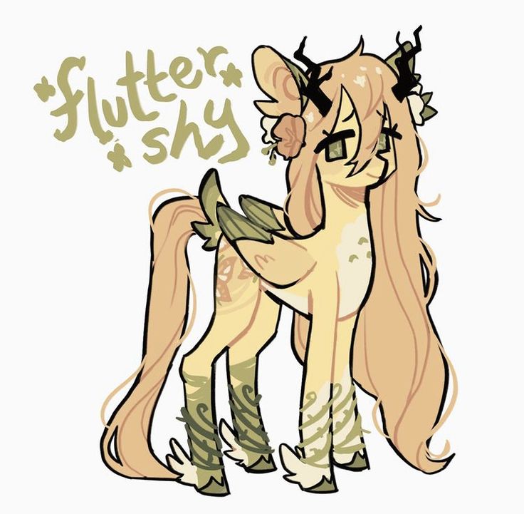 a drawing of a pony with the word flutterr shy on it's face