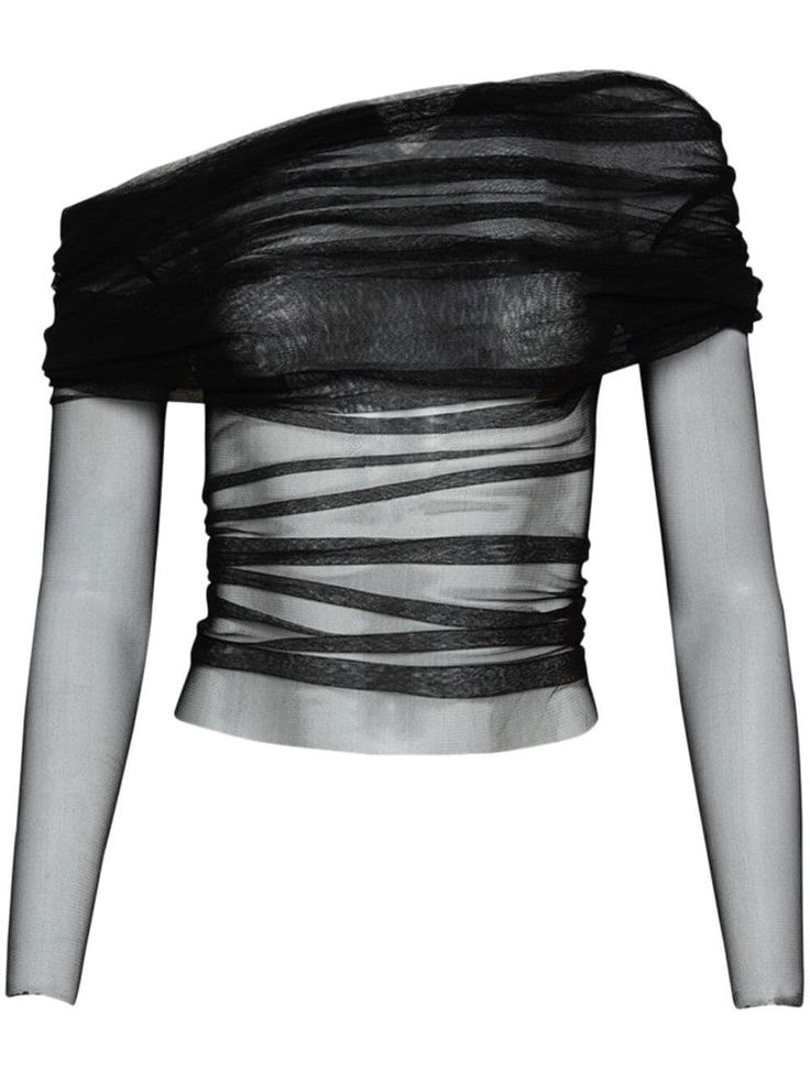 Shop Christopher Esber Veiled Top In Black from 500+ stores, starting at $453. Similar ones also available. On SALE now! Veiled silk top from CHRISTOPHER ESBER featuring black, silk, mesh panelling, stretch-design, off-shoulder, long sleeves and straight hem. Haut Transparent, White Silk Blouse, Black Mesh Top, Christopher Esber, Silk Tulle, Mesh Shirt, Black Veil, Silk Top, Black Silk