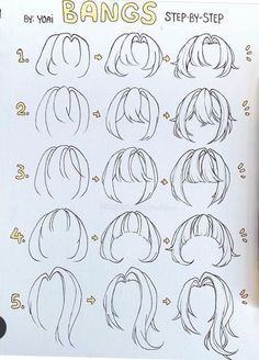 the step - by - step instructions for how to draw anime hair