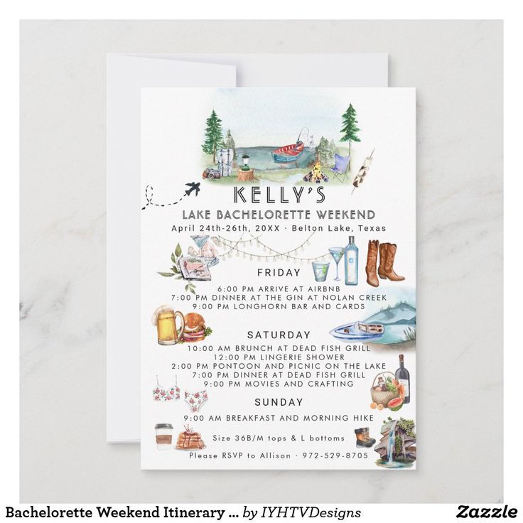 a card with an image of the back side of it, and text that reads kelly's lake macphertictic weekend