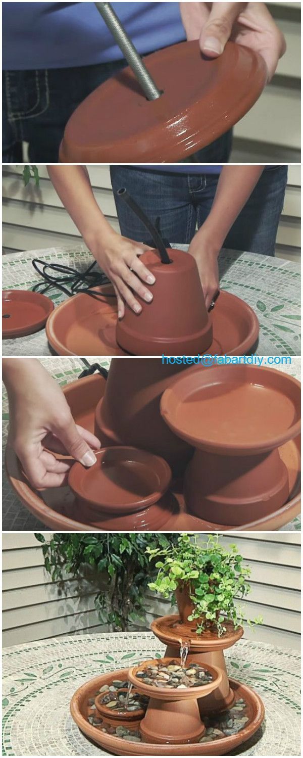 the process of making a vase out of clay is shown in three different pictures, and then placed on top of each other