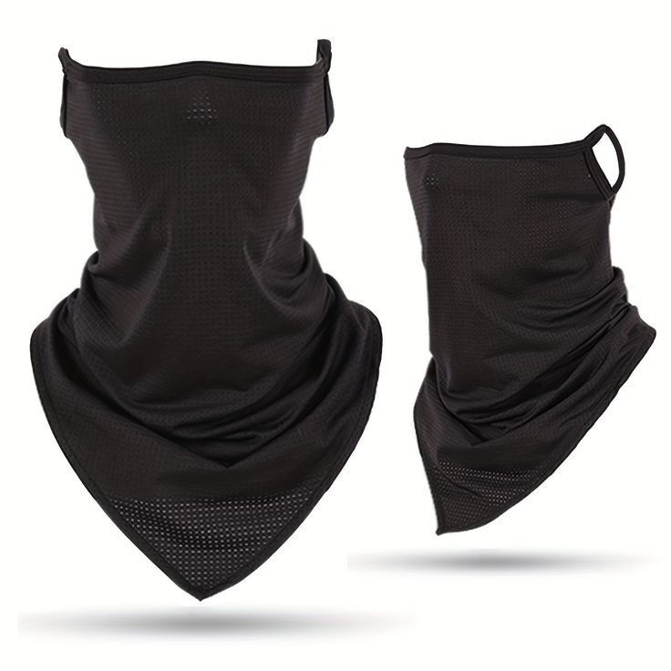 Casual Black Bandana For Outdoor, Casual Black Bandana For Winter, Casual Black Winter Bandana, Black Breathable Bandana For Outdoor, Black Bandana For Beach, Casual Black Scarves For Beach, Black Summer Bandana, Black Breathable Casual Bandana, Trendy Black One Size Bandana