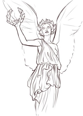 an angel with outstretched wings holding a ball in his hand and looking up at the sky