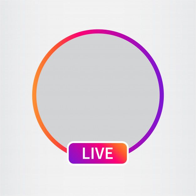 the word live is displayed in a circle with an orange and purple border around it