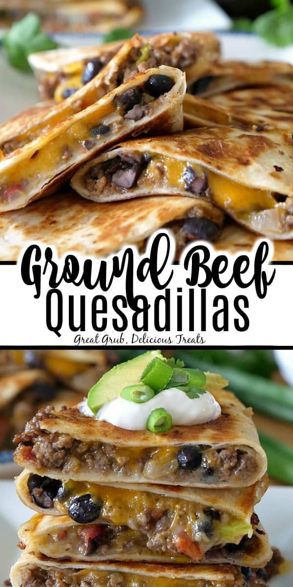 some quesadillas stacked on top of each other