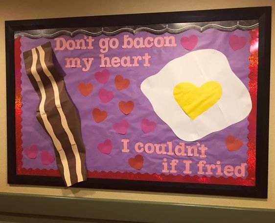 a piece of paper taped to the side of a bulletin board that says, don't go bacon my heart i couldn't if fried