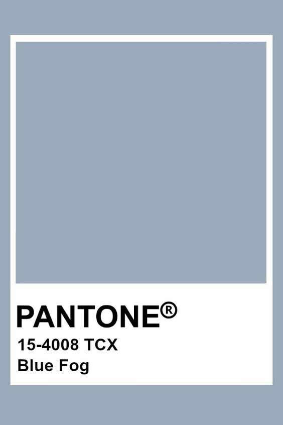 pantone's blue fog color is shown in this image, with the text pantone